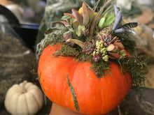 Holiday decorating with pumpkins and succulents
